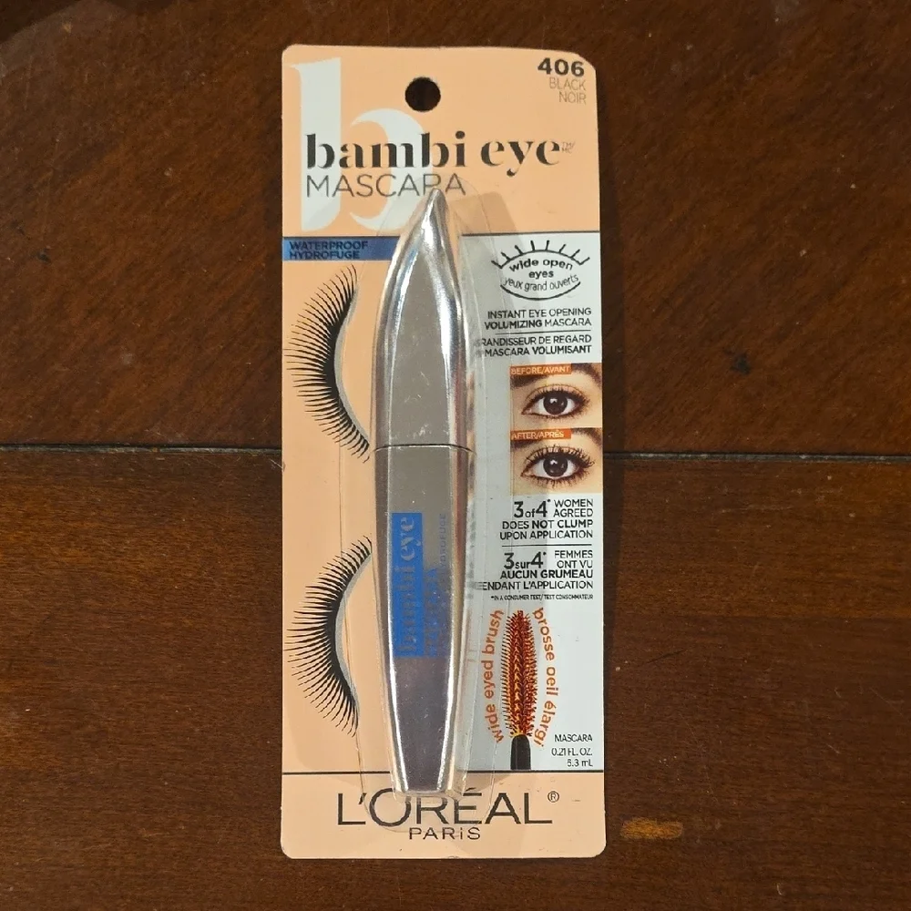 (J52) L'Oreal Paris Bambi Eye Mascara BLACK 406 WATERPROOF